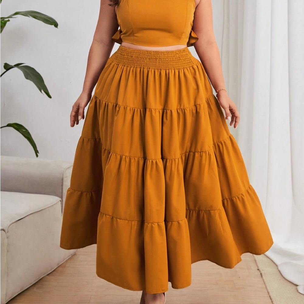 Plus size elegant skirt set